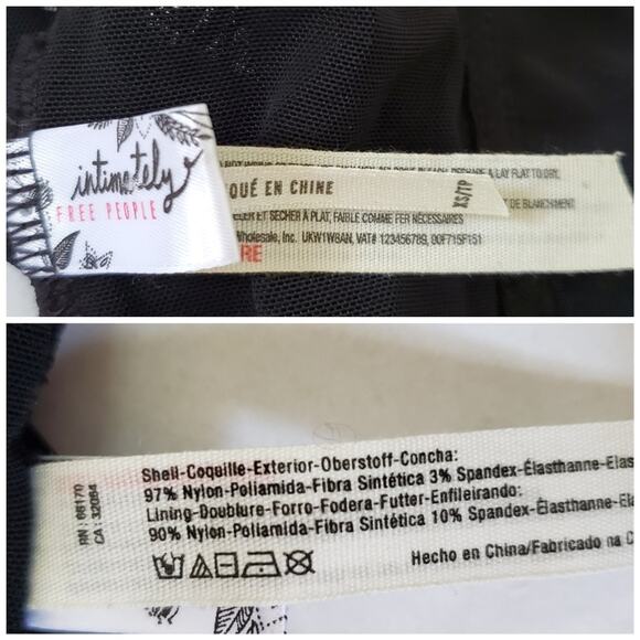 Free People | Intimately Lace Bralette Black with Beige Panel - Picture 4 of 4